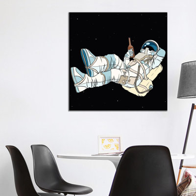 The Astronaut is Resting 1 Piece Wrapped Canvas Wall Art