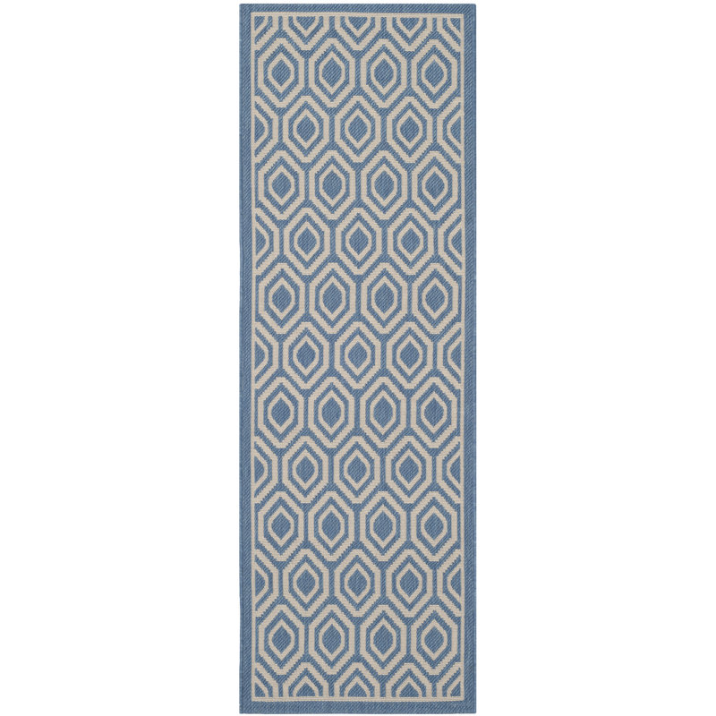 Tapis d'intérieur / extérieur à motif géométrique Deedrick, Tapis de couloir 2 pi 3 po x 8 pi