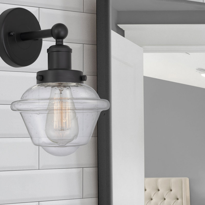 Applique murale à bras en acier 1 lumière Wimer, Blanc mat, Nickel poli