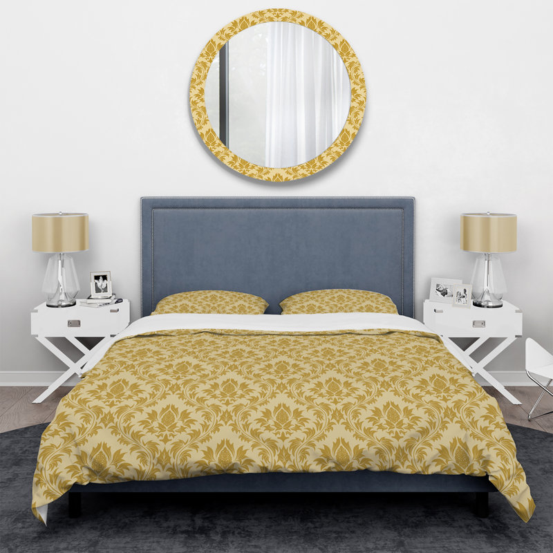 Ensemble de housse de couette en microfibre jaune / beige 3 pièces