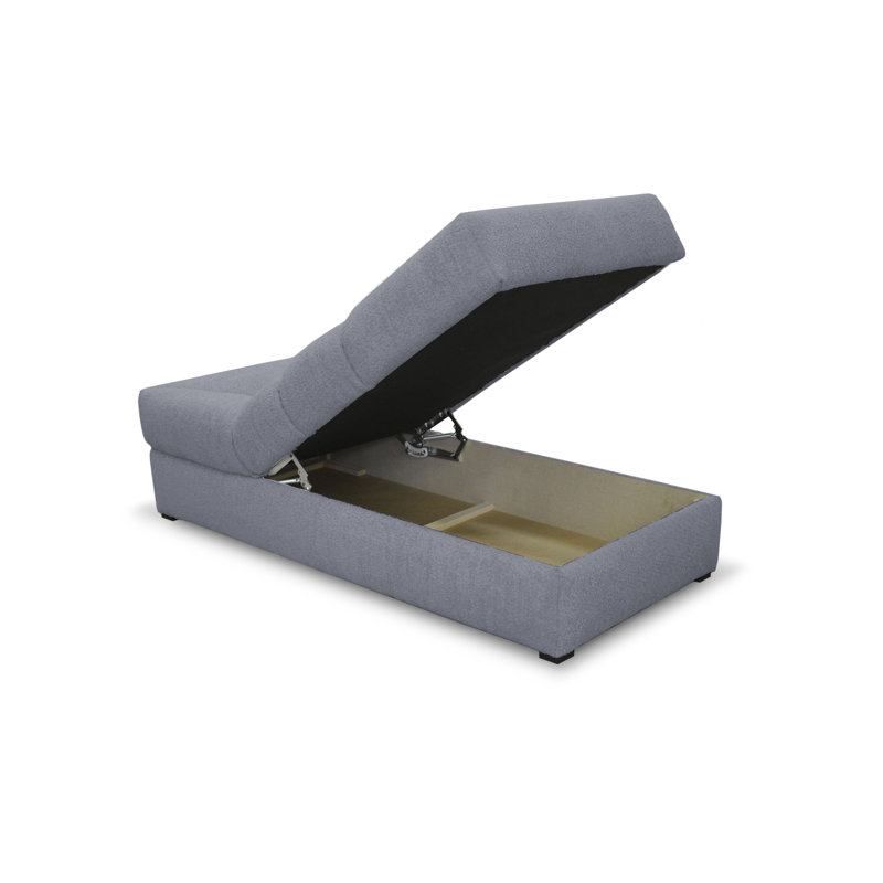 Upholstered Chaise Lounge, Dark Grey