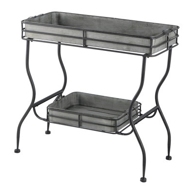 32X15x31" Maggie Galvanized Tray Table Accent Table(Only Including Table)