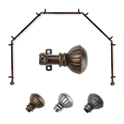 Halima Adjustable Bay Window Single Curtain Rod