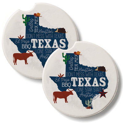 Texas Coasters, lot de 2 sous-verres en pierre