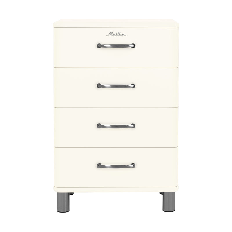 Commode 4 tiroirs Malibu, Blanc