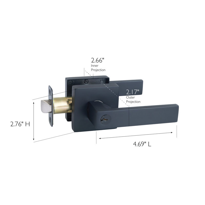 Karsen Door Lever with Karsen Rosette, Matte Black