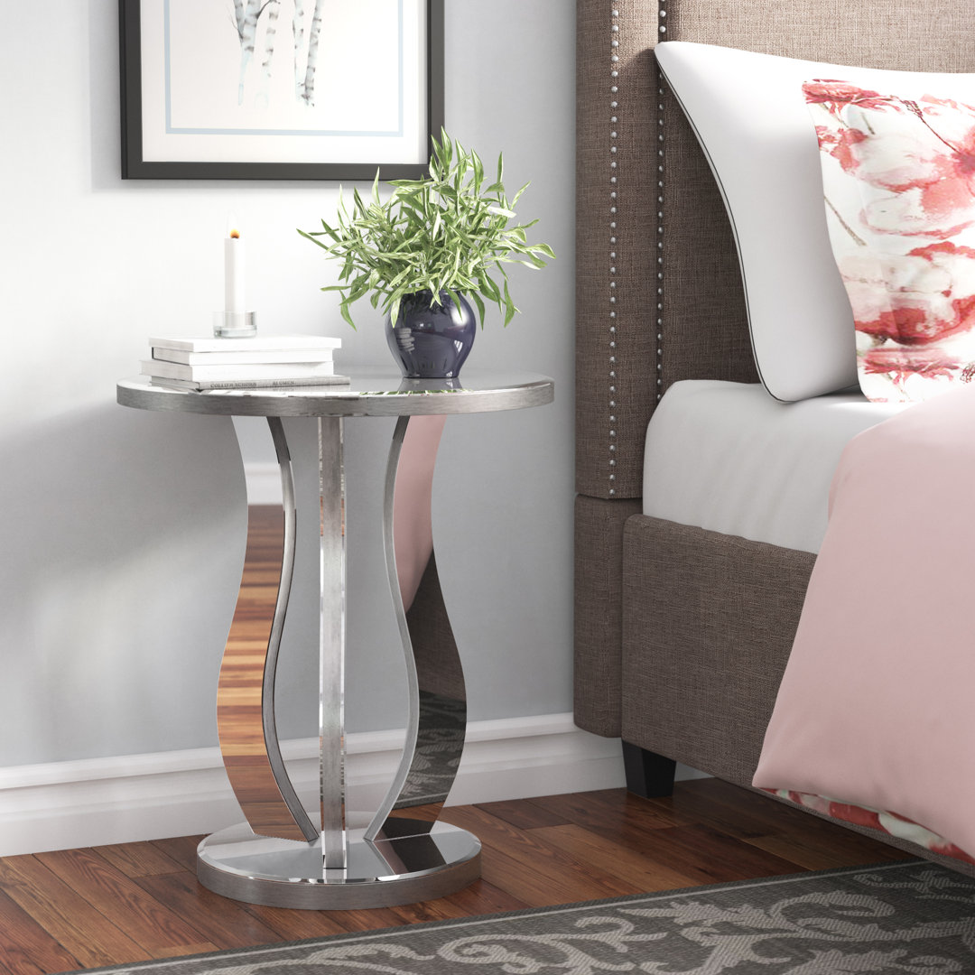 Miramontes Mirrored Glass Top End Table Wade Logan®