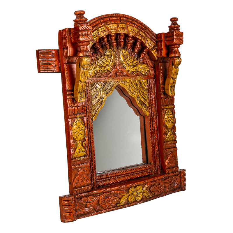 Arnavi Solid And Engineered Wood Flat Wall Mirror