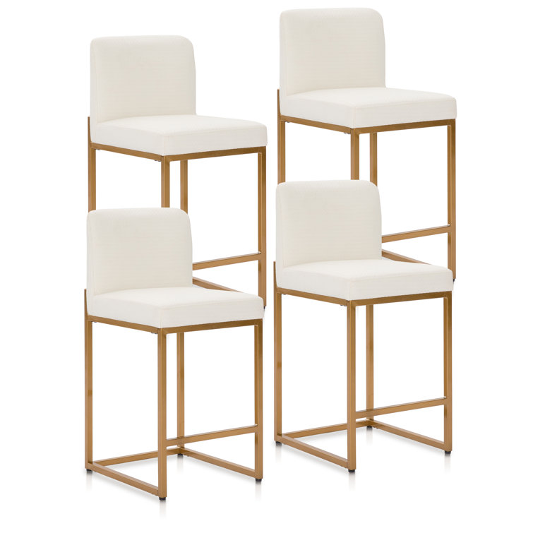 4 White Bar Stools