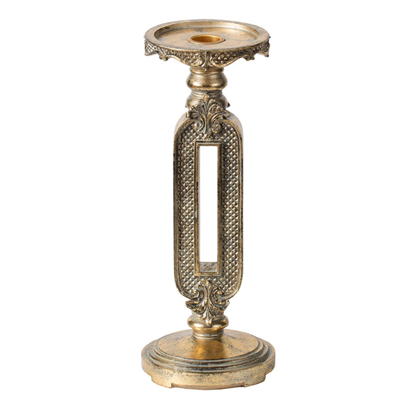 Porte-bougie antique en or