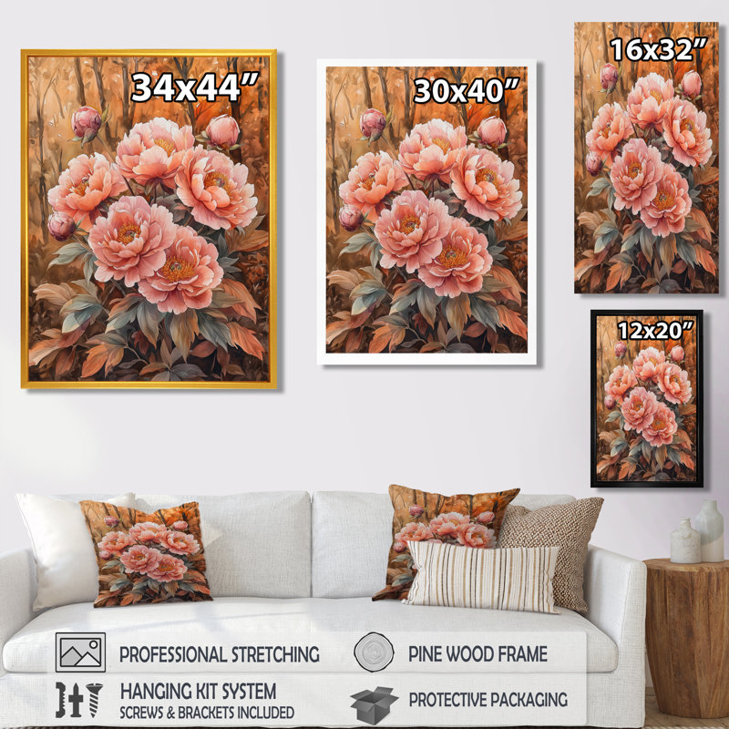 Branson - impressions murales florales, Reproduction encadrée d'une seule photo, Argent argent, H 20 po x l 12 po