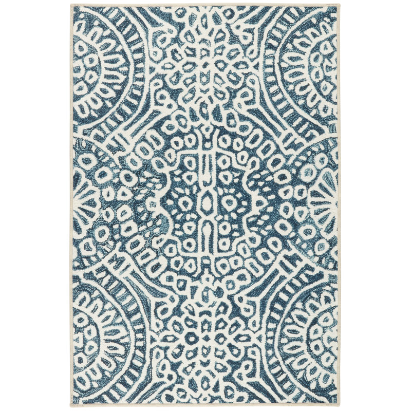 Temple Ink Machine Washable Rug, Rectangle 8'6" x 11'6"