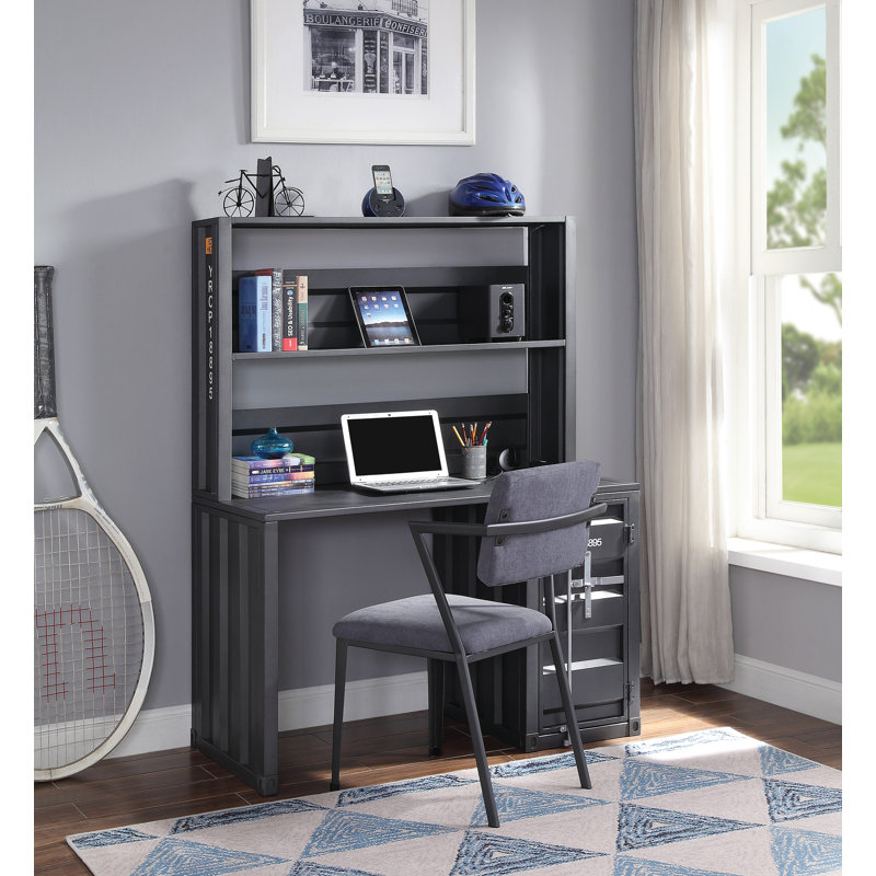 Egon Upholstered Side Chair, Gunmetal