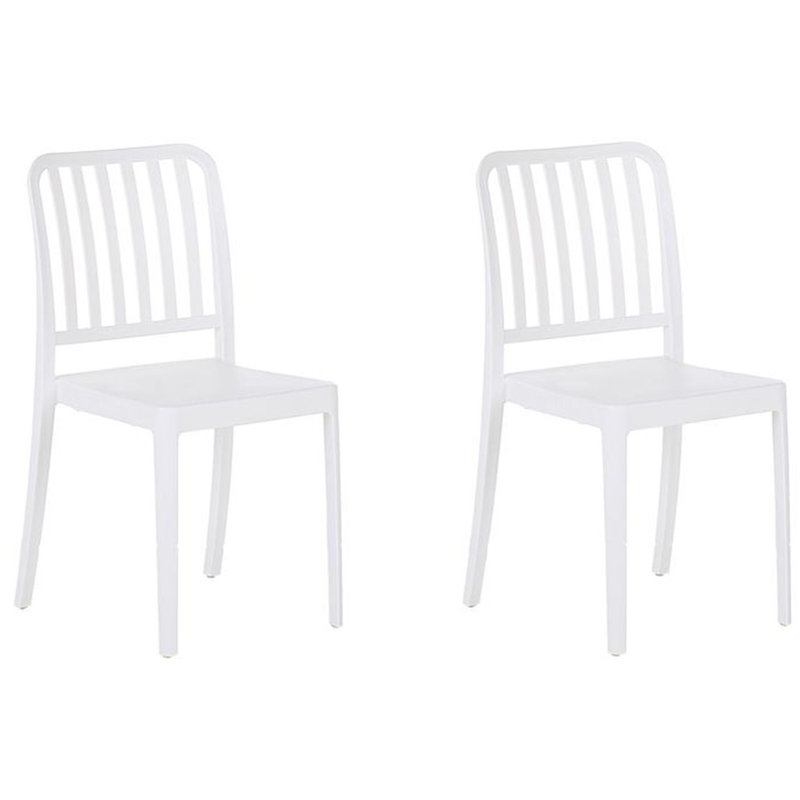 Bianka Stackable Outdoor Patio Dining Side Chair with Cushion, White