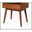 Table basse moderne à finition noyer avec plateau en faux marbre blanc Tablette à tiroirs pour le salon, peu encombrante
