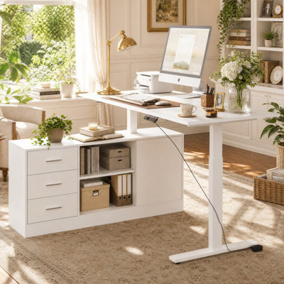 Adjustable Height L-Shaped Standing Desk