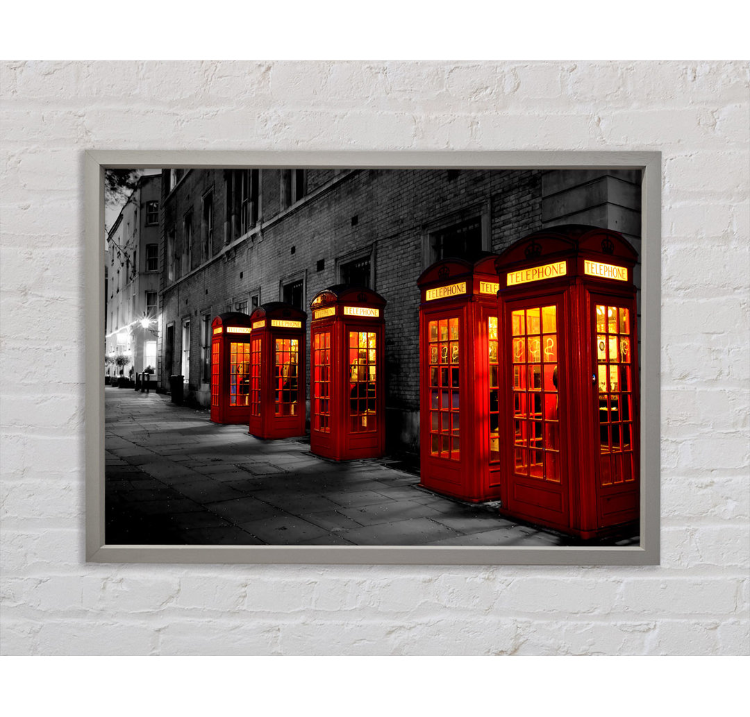 Leinwandbild Red Telephone Boxes London England