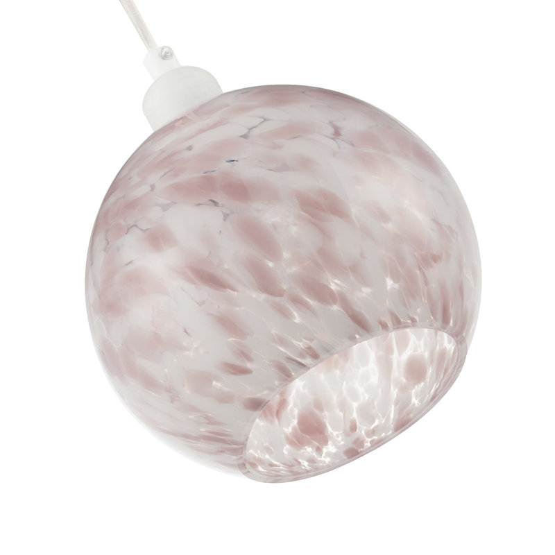 Modern Pink Snowflake 20Cm Glass Pendant Ceiling Lamp Shade By