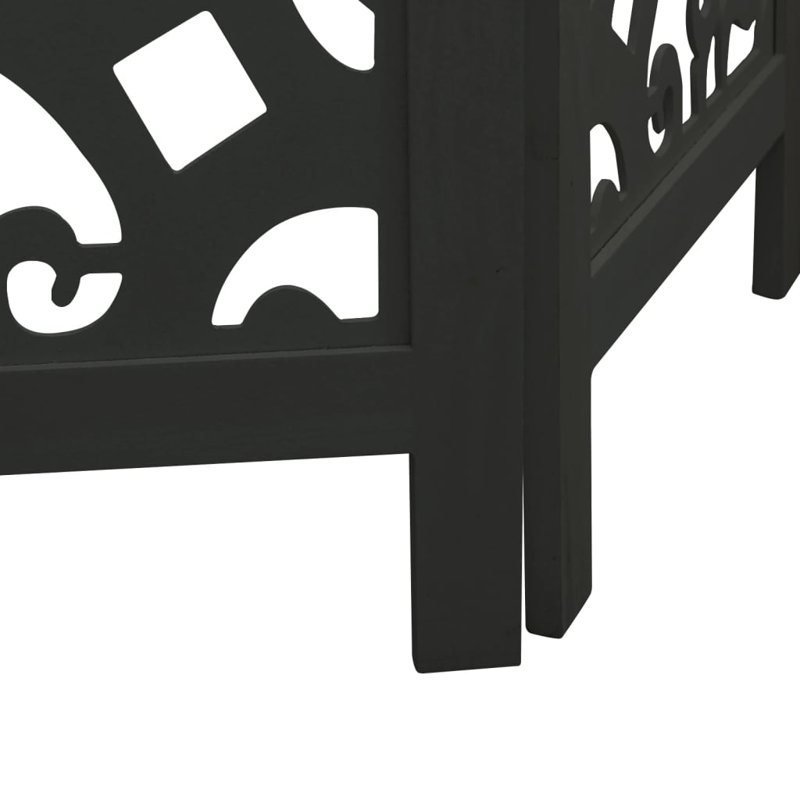 Folding Room Divider, 160cm H x 110cm W x 1.6cm D , Black, 3