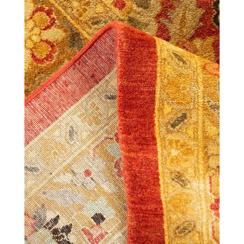 Tapis unique noué à la main Gabrella Mogul - beige, 12 pi 3 po x 15 pi 5 po