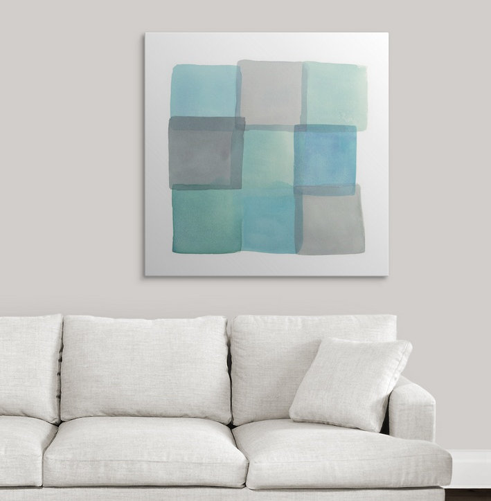 Brittnye «Overlap II» par Mike Schick, reproduction d'art, H 35 po x l 35 po x P 1,5 po, Toile