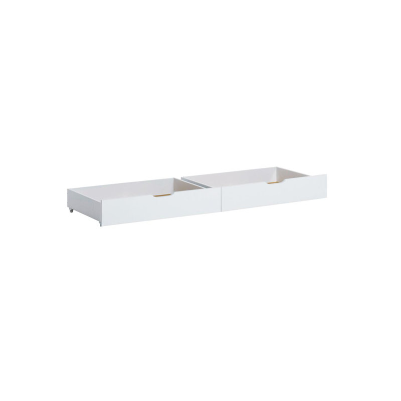 Underbed Storage Drawers, 19cm H x 60cm W x 182cm D, White
