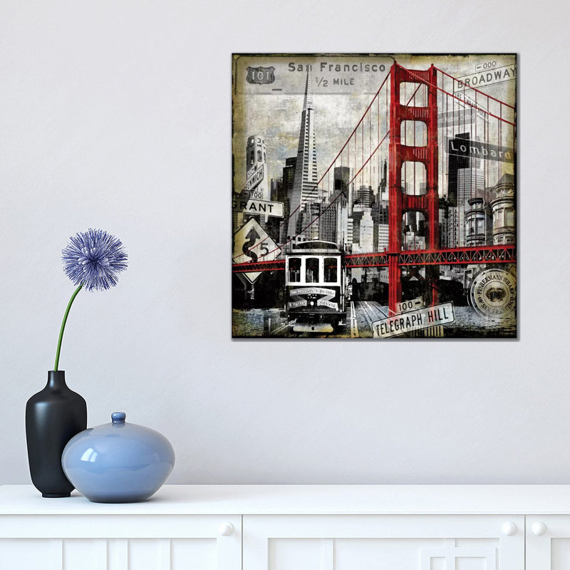 Landmarks San Francisco by Dylan Matthews - Wrapped Canvas Print, 66.04 cm H x 66.04 cm W x 1.91 cm D