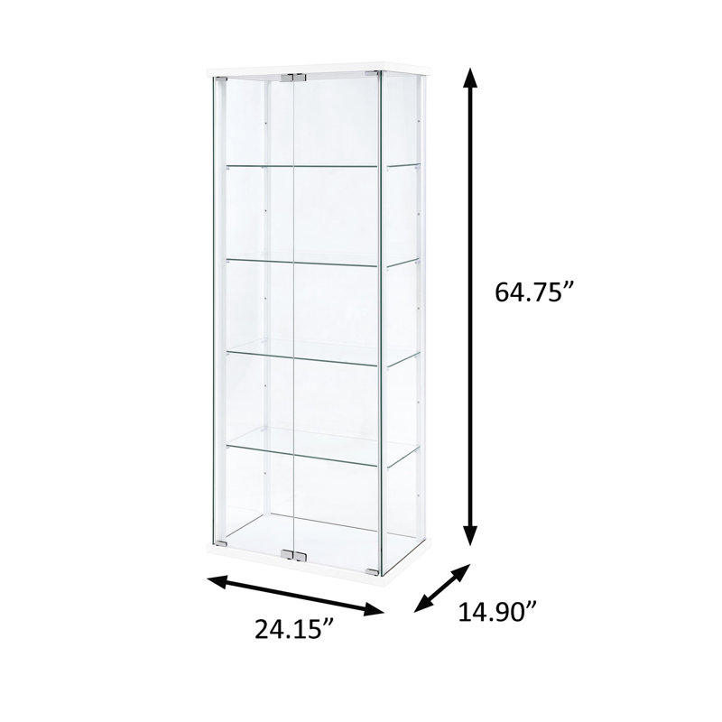 24.15" W Transitional Curio Cabinet, White