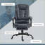 Fauteuil de bureau inclinable à massage avec moteurs vibrants à 7 points, repose-pieds rétractable | Bleu marine | Cuir PU-1705927705