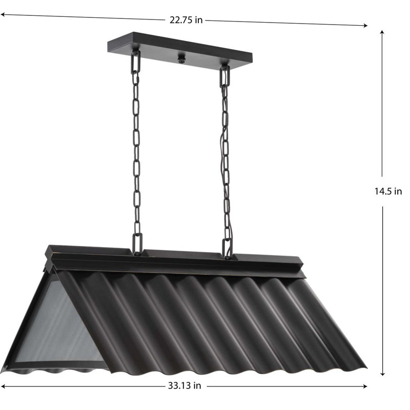 Luminaire suspendu d'extérieur 3 lumières Edgecliff, Bronze huilé