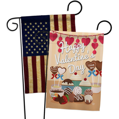 Drapeau de jardin en polyester 1 face 5 pi x 1 pi Sweet Valentines Day