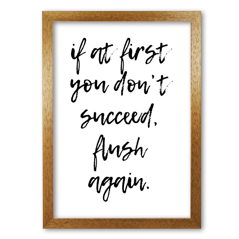 Flush Again - Print, Honey Oak Frame, 60 cm H x 42 cm W x 5 cm D