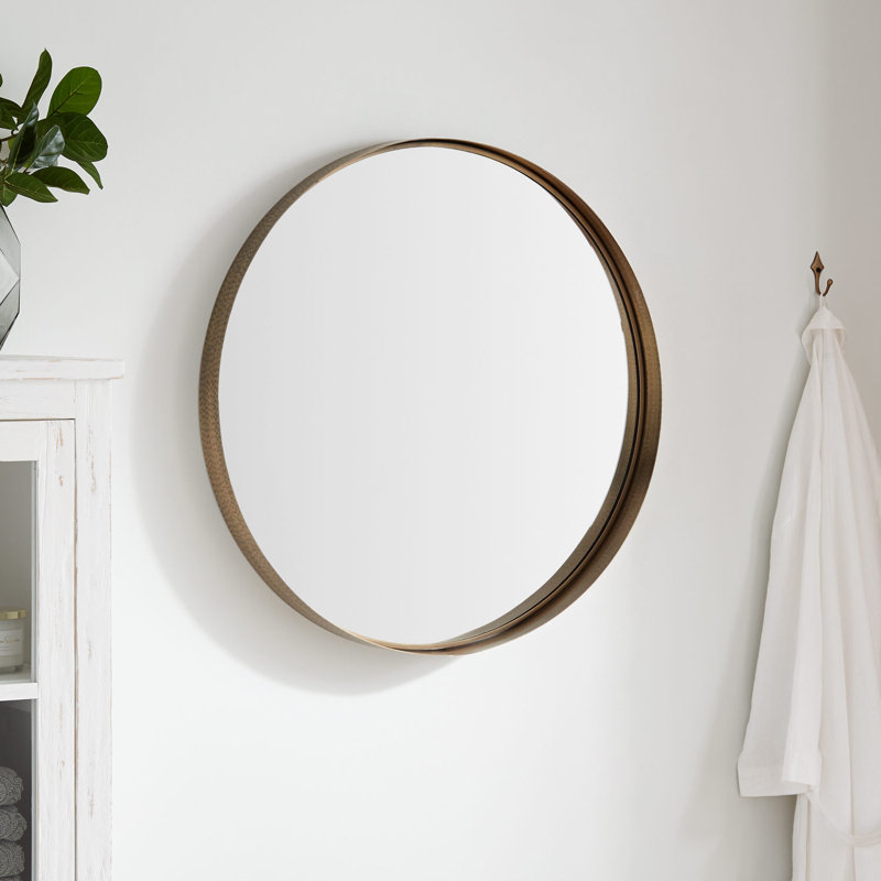 Palora Oval Bathroom Vanity Mirror, Antique Brass