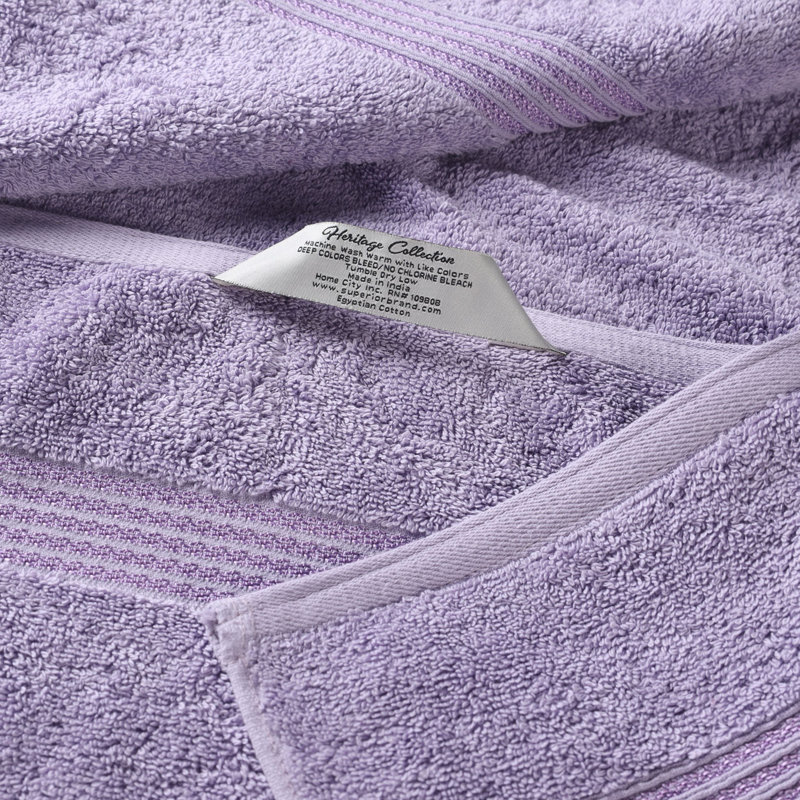 Ensemble de serviettes de bain 3 pièces Oleg Heritage, Mauve royal