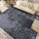 Foundry Select Versatile Diamond Navy Blue Indoor/Outdoor Area Rug