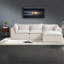 Spacious Modular Velvet Sofas, Antique White Oversized Sectional For Living Room