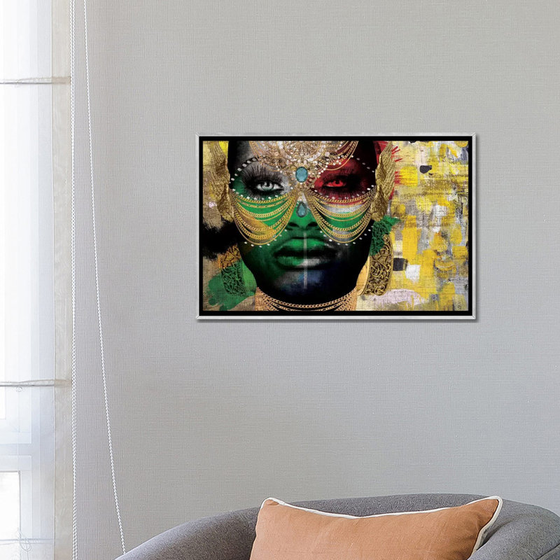 «Girl» par Nikki Chu - reproduction, H 18 po x l 26 po x P 1,5 po, Encadrement argenté