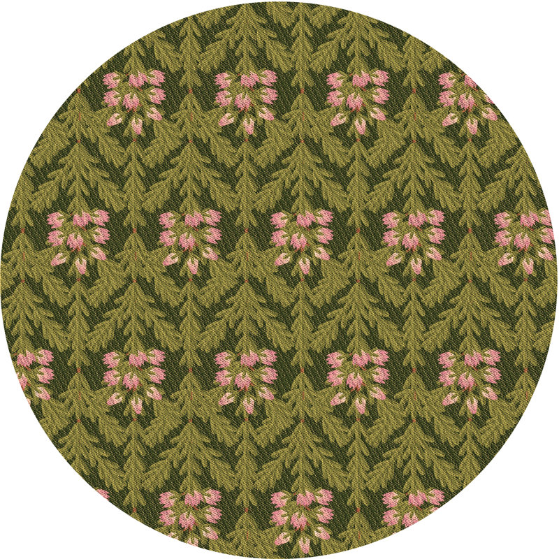 Performance Wool Floral Indoor Rug, Round 8'