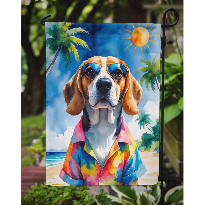 Bouvier bernois avec drapeau de jardin, Beagle