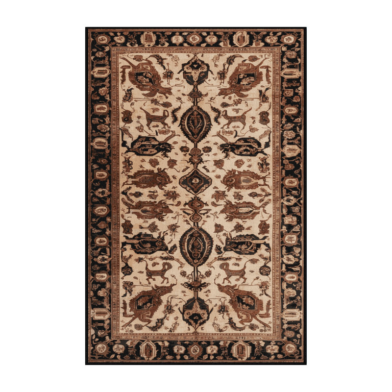 Tapis brun lavable à la machine, Rectangulaire 8 pi x 10 pi