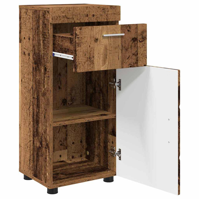  Bathroom Cabinet 37 X 31.5 X 82 Cm Engineered Wood, Old Wood