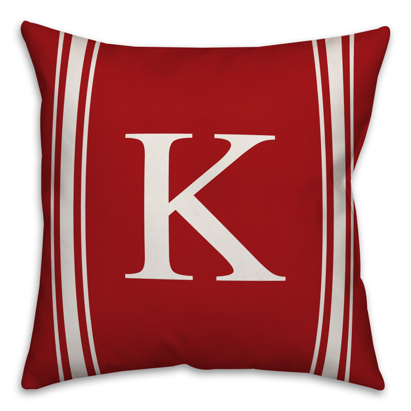 Striped Throw Pillow, K, Red