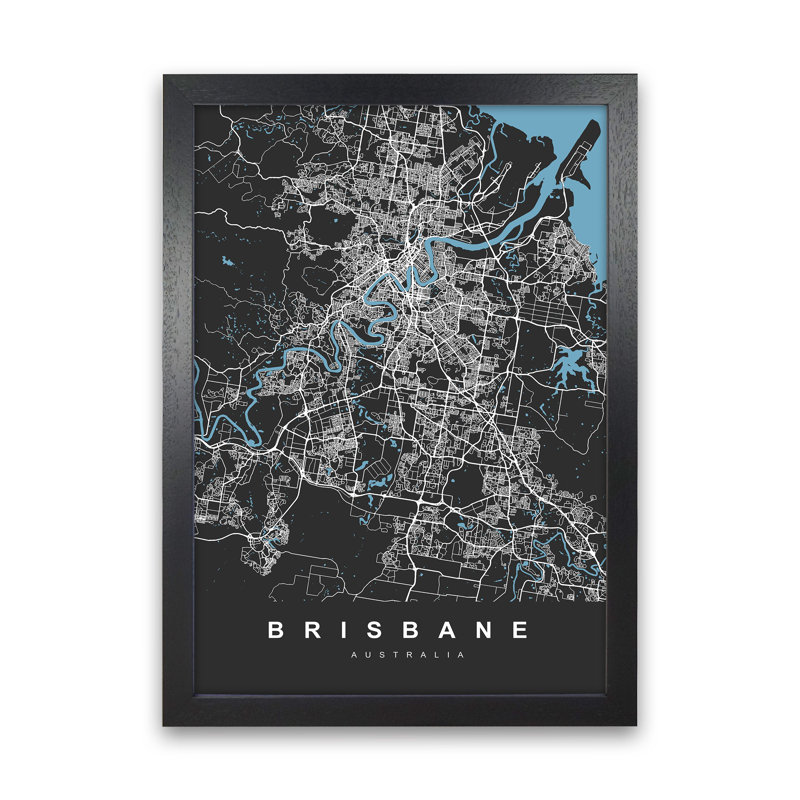 Brisbane II - Print, 46cm H x 34cm W x 3cm D, Black Paper
