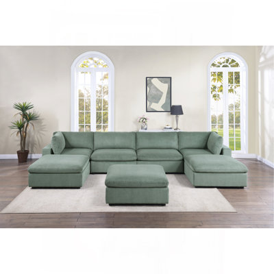Ensemble de canapé modulaire en velours côtelé 7 pièces Sage Color