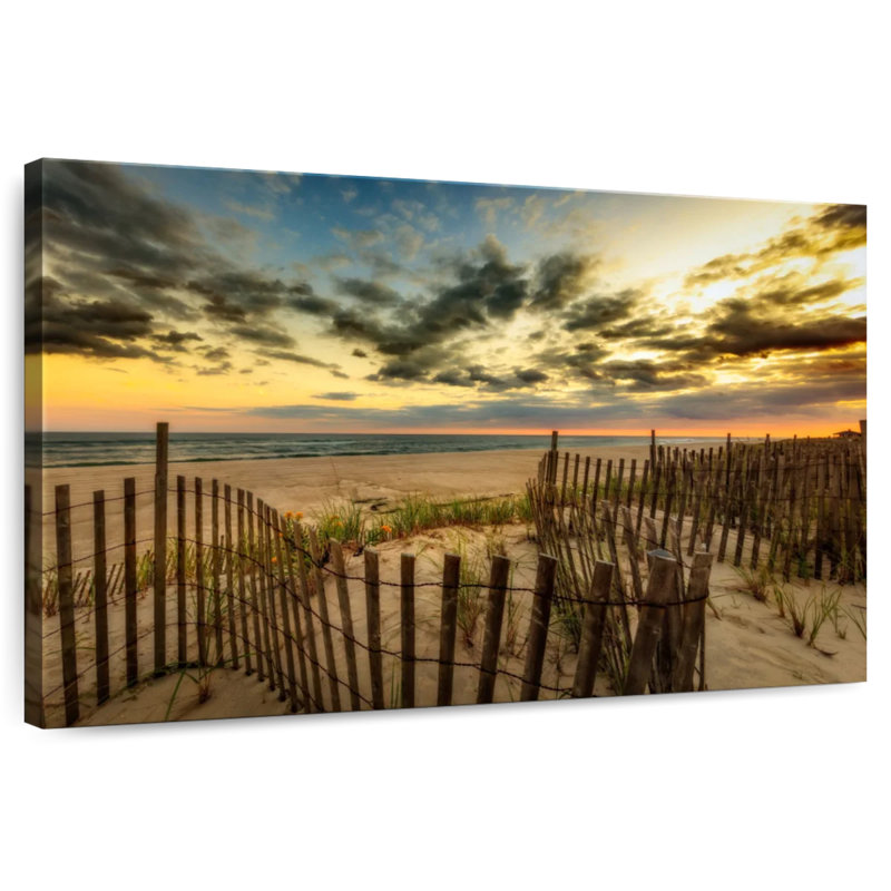 Lever de soleil sur la plage d'Alvord Long Island, H 34 po x l 51 po