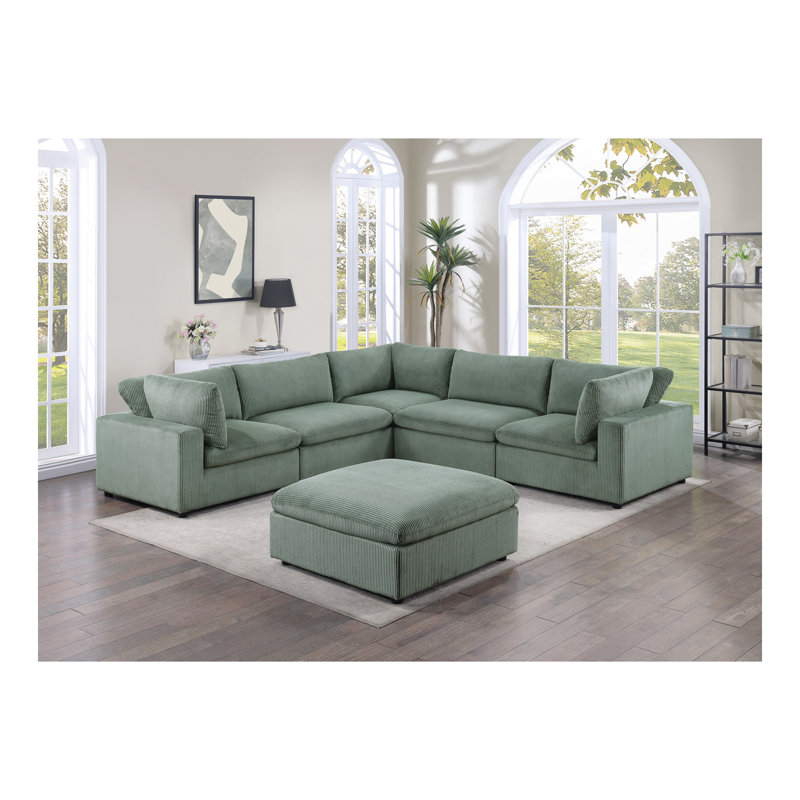 Canapé modulaire en velours côtelé 6 pièces Sage Color