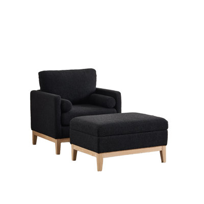Fauteuil d'appoint avec repose-pieds avec rangement Boucle