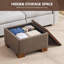Repose-pieds de rangement carré 23,2 po avec plateau en bois-383384377-374651433