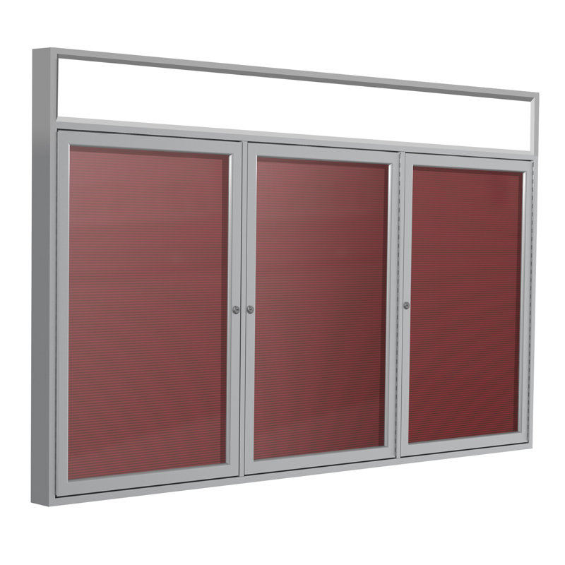 Panneau de lettres de cabinet fermé, Bourgogne, H 48 po x l 72 po x P 2,25 po, Satin
