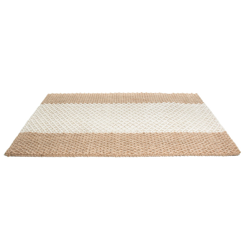 Tapis rayé en jute brun 2 pi x 3 pi Dewart, Rectangle 2 pi x 3 pi